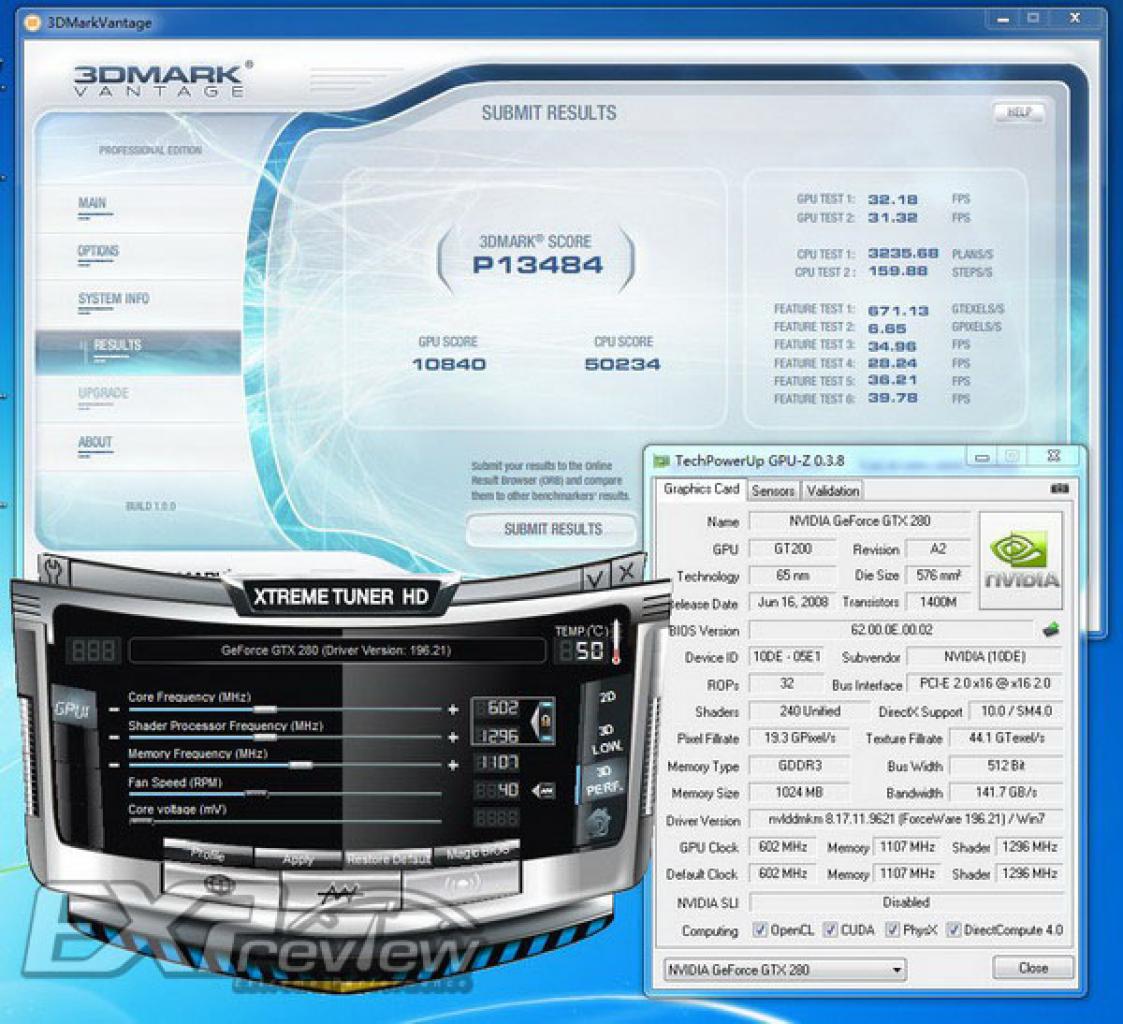 [01/02/2010] Peek-Review mit 3D Mark Vantage: Punktestand einer Single-GPU-Geforce-GTX-280 zum Vergleich 