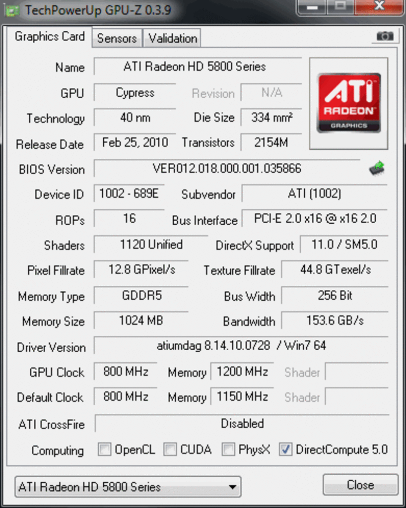 [24/02/2010] Radeon HD 5830: GPU-Z v0.3.9