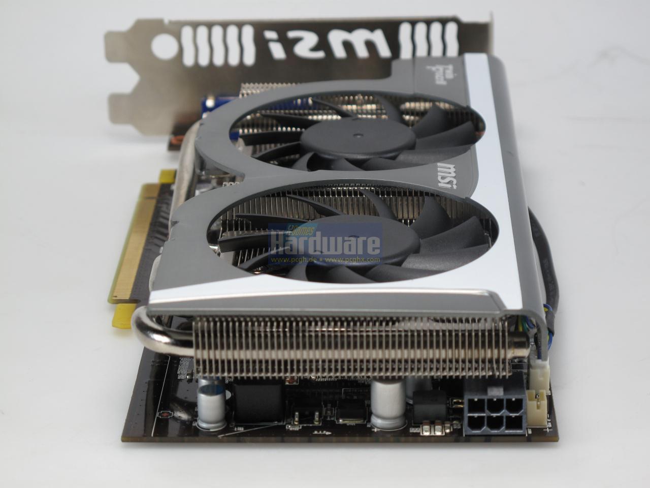 [04/02/2010] MSI Radeon HD 5770 Hawk: das Heck inkl. 6-Pol-Stromanschluss