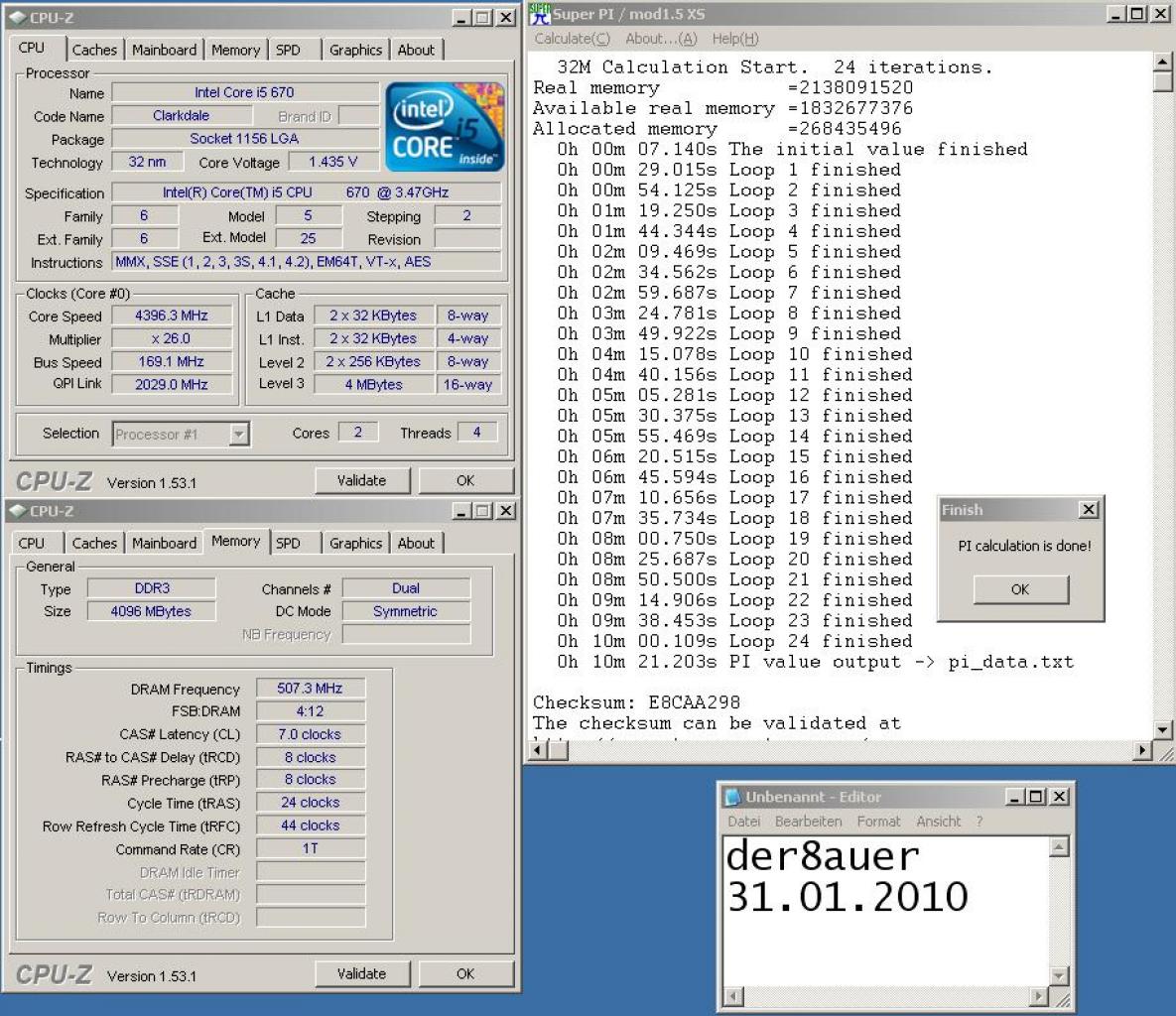 [01/02/2010] Beispiel-Screenshot Super Pi Mod 1.5 XS 32M