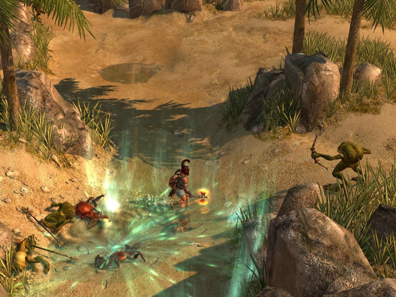 [17/02/2010] Titan Quest samt Add-on: Nach Diablo 2 der beste Iso-Optik-Schnetzel-Sammelsucht-Titel. Die drei stimmigen mythologischen Szenarien (Griechenland, Ägypten und China) sind genau mein Fall, die Grafik und die Physik auch heute noch sehr ansehnlich. Die Story ist zwar eher dröge (aber wen interessiert das schon), dafür sind die Quests gut gemacht und das Flair stimmt einfach. Ich habe Titan Quest bis heute mit vier Chars jeweils auf Normal und Episch durchgespielt … ich glaube, es wird Zeit für einen vierten Char – Diablo 3 dauert ja noch und bis ich es auf der nächsten GamesCom wieder zocken kann, ist Titan Quest mehr als nur ein Ersatz. (Marc Sauter)