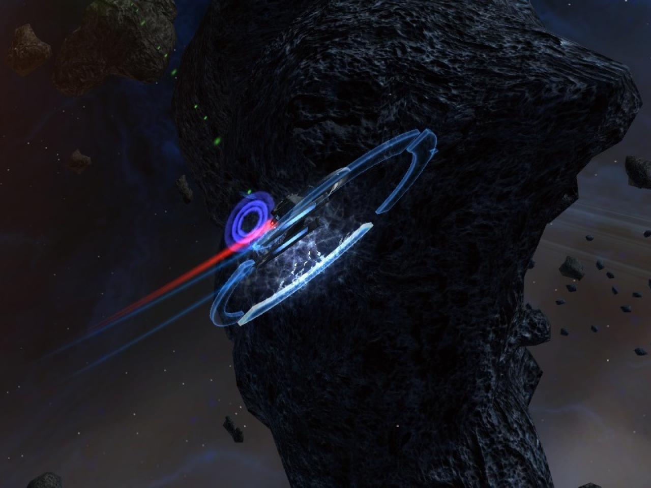 [05/02/2010] Star Trek Online: Grafik-Top - Plastische Bump-Maps sorgen meist für hübsche Asteroidenfelder.