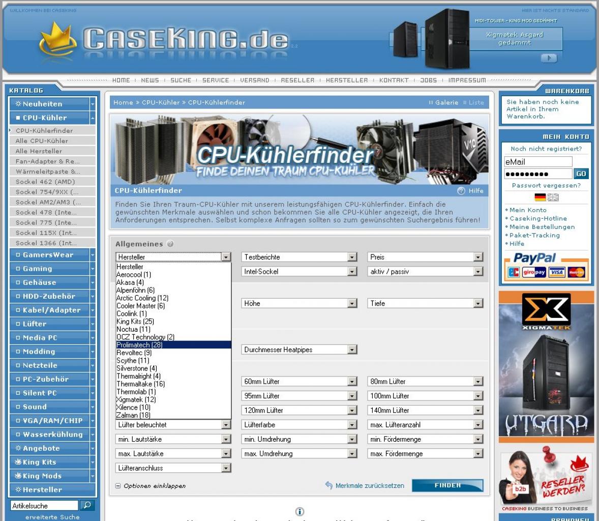 [24/03/2010] Caseking: CPU-Kühlerfinder vorgestellt (3)