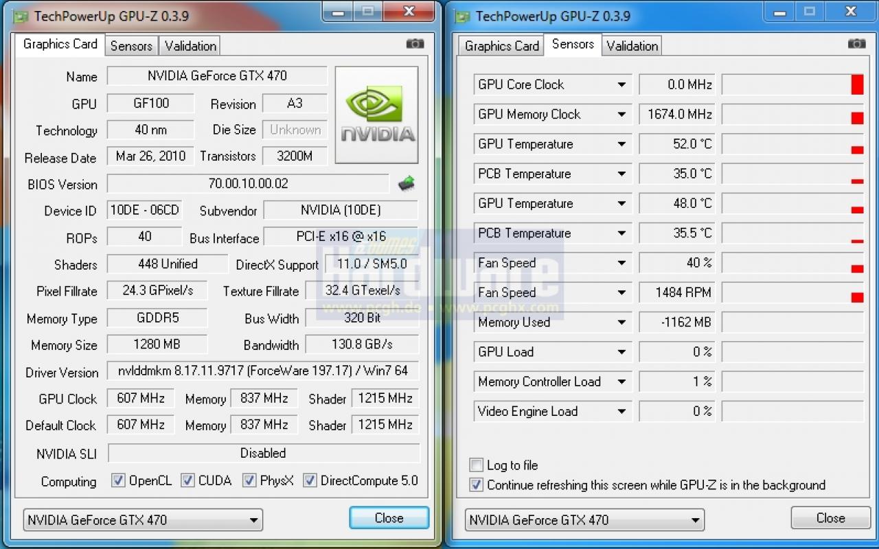 [25/03/2010] Geforce GTX 470: GPU-Z
