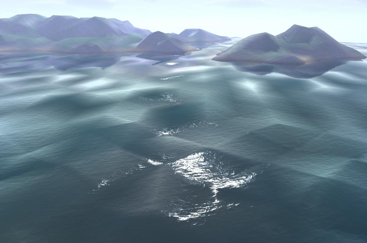 [13/03/2010] Nvidia: Eine Demo-Insel vor dem Einsatz von Tesselation.