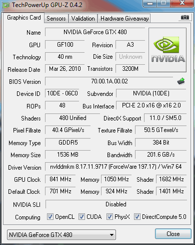 [17/04/2010] Geforce GTX 480 von Gigabyte im großen OC-Test bei Tweaktown mit erhöhter GPU-Spannung. (1)
