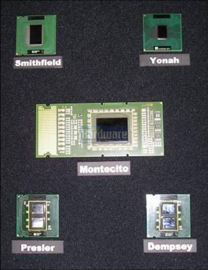 [15/04/2010] Die-Übersicht: Der Pentium-EE-840-Die 'Smithfield' befindet sich oben links.