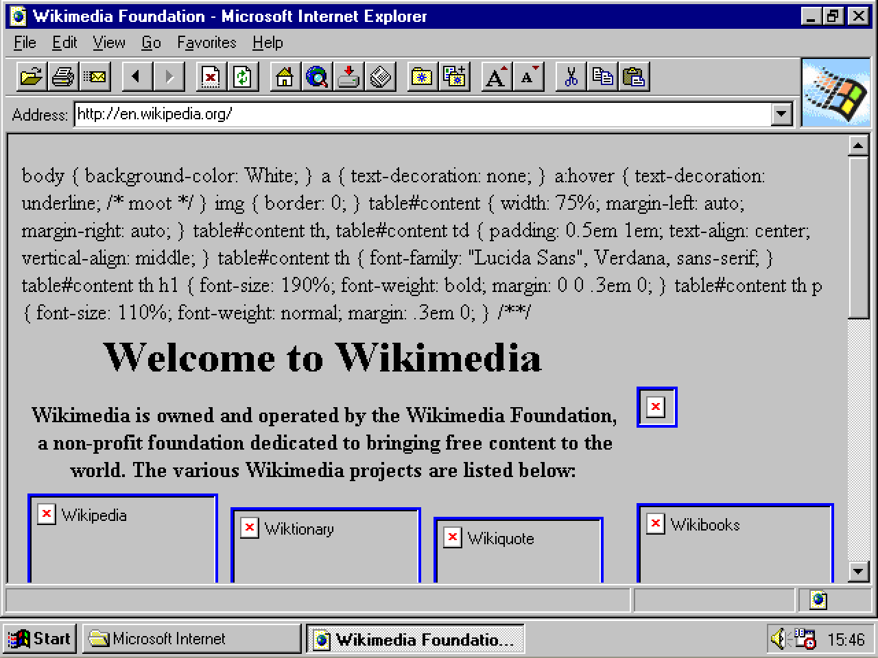 [22/04/2010] Internet Explorer 2.0 (Hier unter Windows NT 4.0)