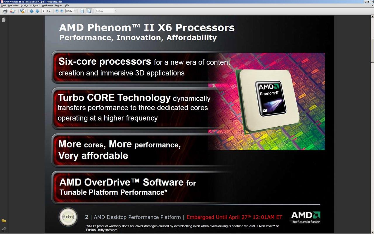 [26/04/2010] Phenom II X6: Infos von AMD (2)