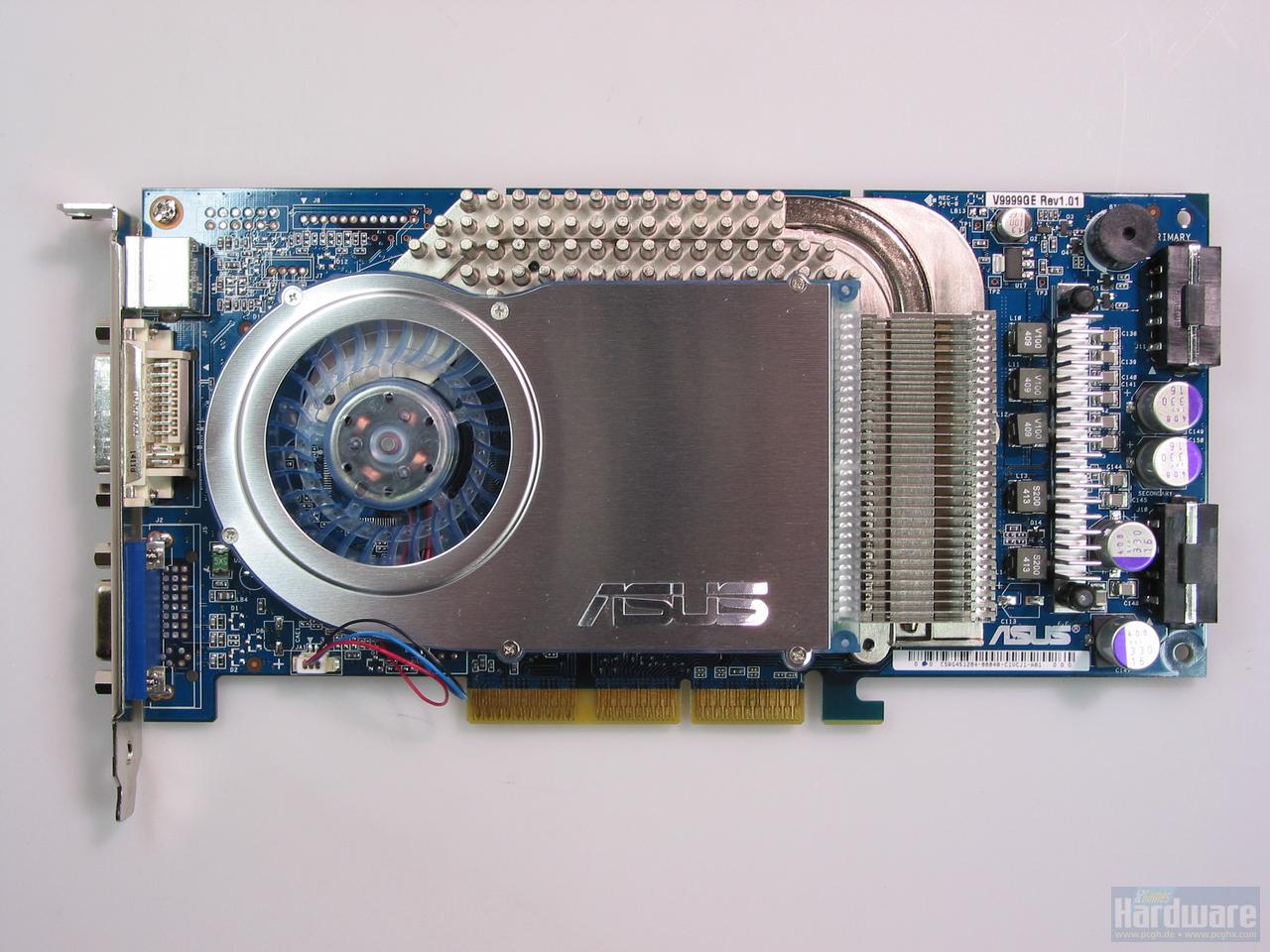 [04/05/2010] Die V9999GE kombiniert einen vollwertigen NV40 mit 350 MHz (entspricht der 6800 GT) und 128 MiB DDR1-Speicher mit 350 MHz (entspricht einer 6800)