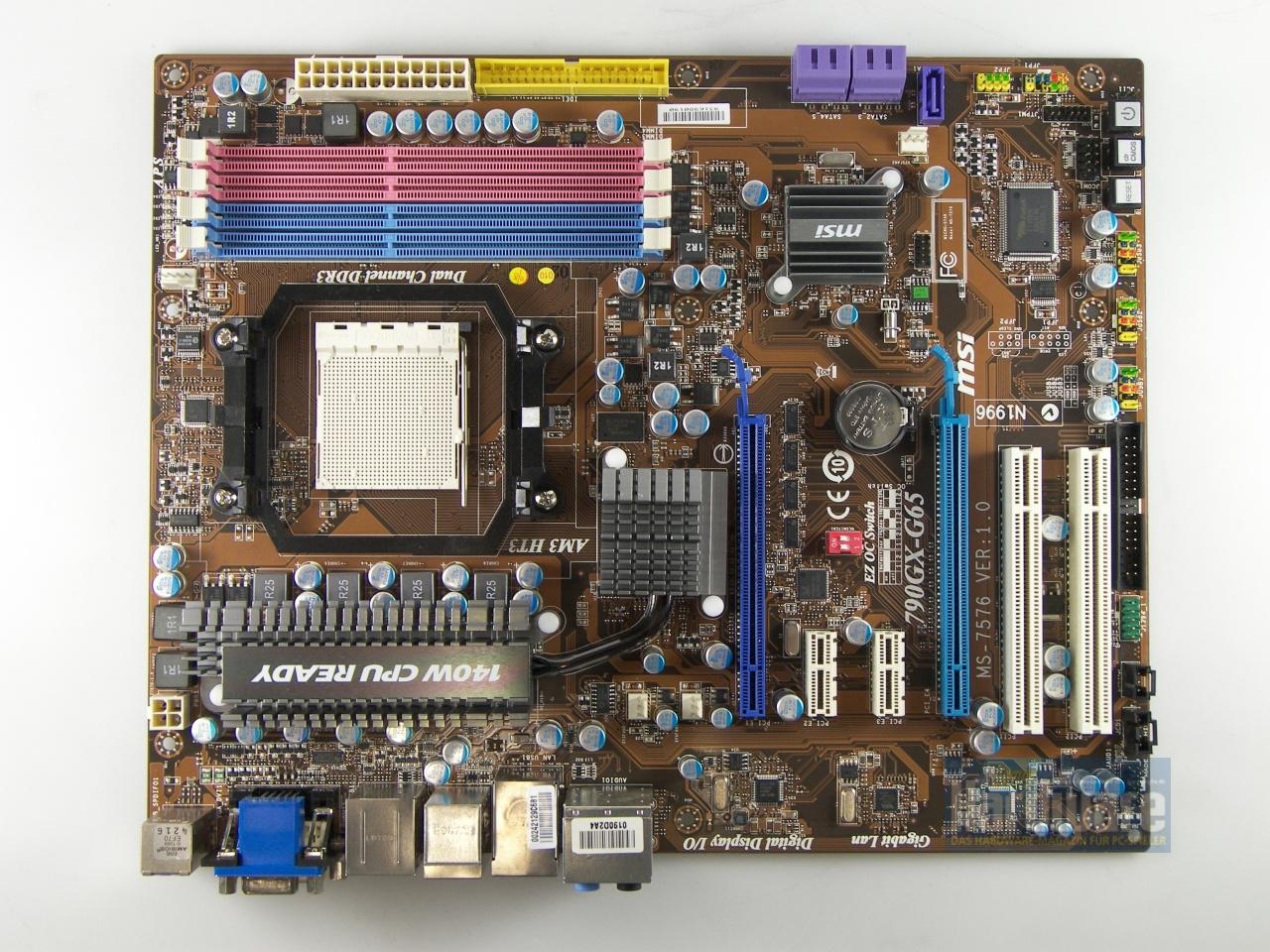 [20/05/2010] 790GX - MSI 790GX-G65: braune Platine, pinke RAM-Bänke - das tut in den Augen weh!