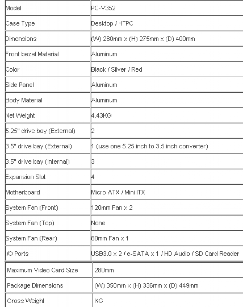 [06/05/2010] Technische Merkmale des Lian-Li PC-V352 (1)