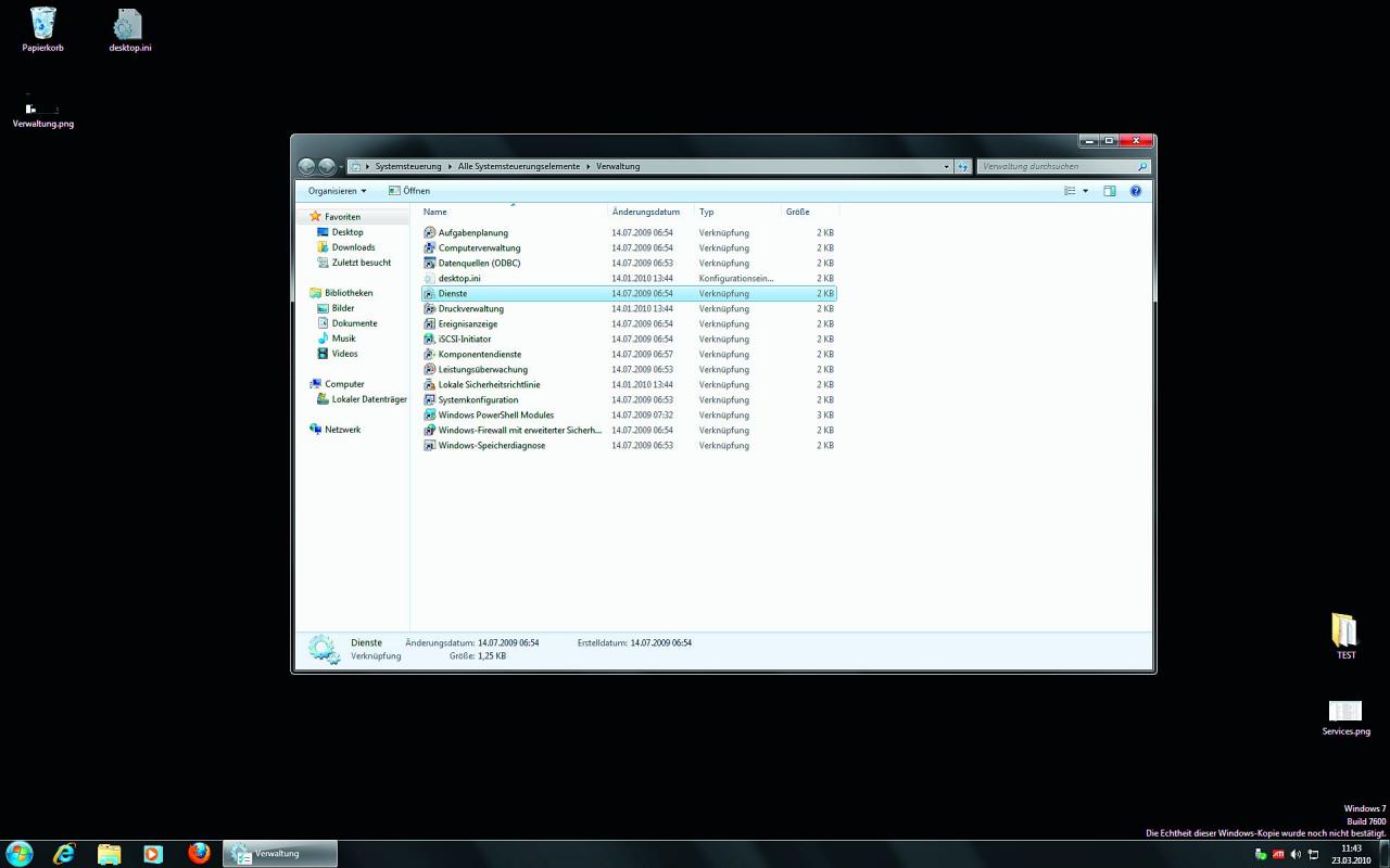 [20/05/2010] Windows 7: Diensteverwaltung aufrufen