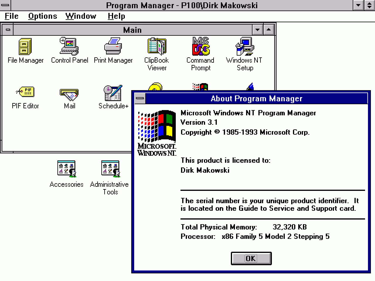 [21/05/2010] Windows NT 3.1: Benutzeroberfläche