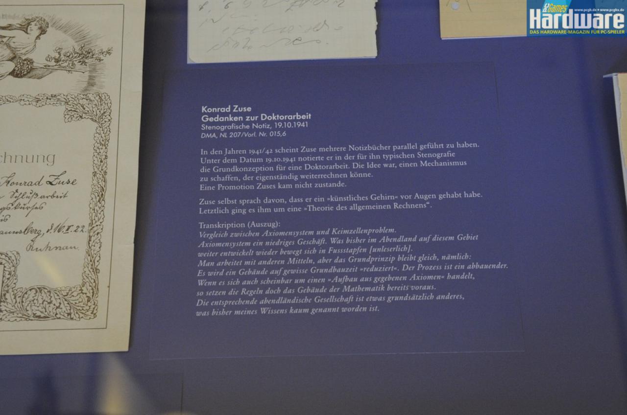 [17/06/2010] Sonderausstellung: 100 Jahre Konrad Zuse - Einblicke in den Nachlass