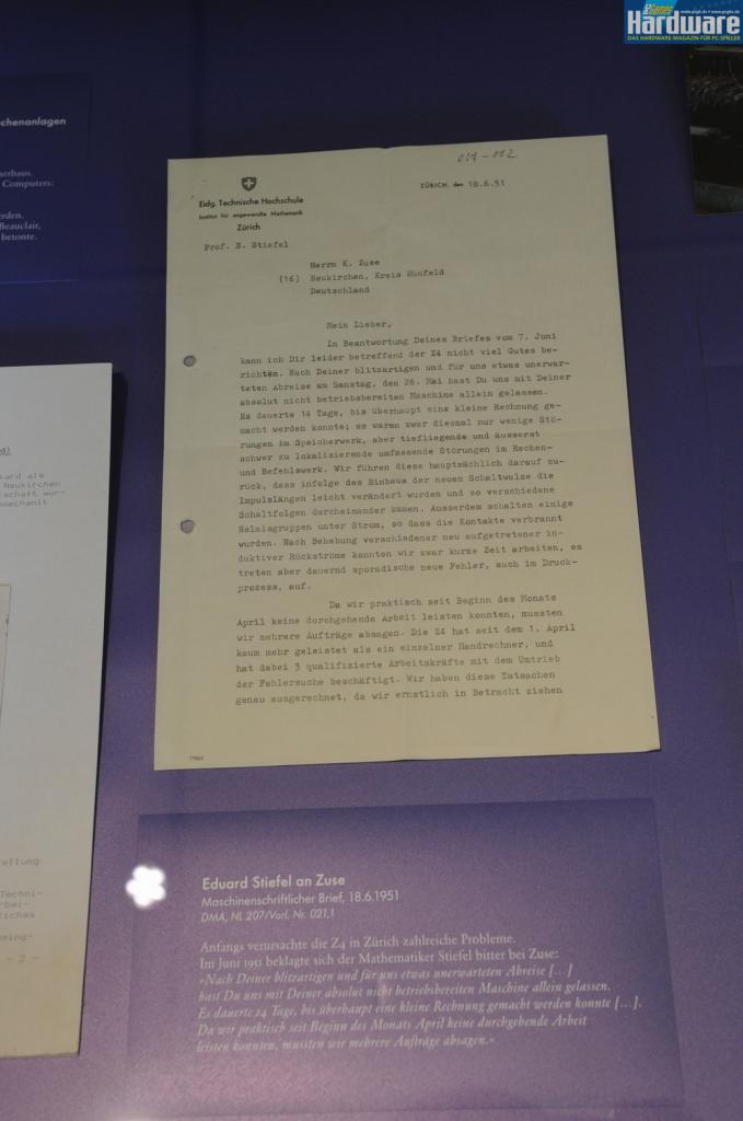 [17/06/2010] Sonderausstellung: 100 Jahre Konrad Zuse - Einblicke in den Nachlass