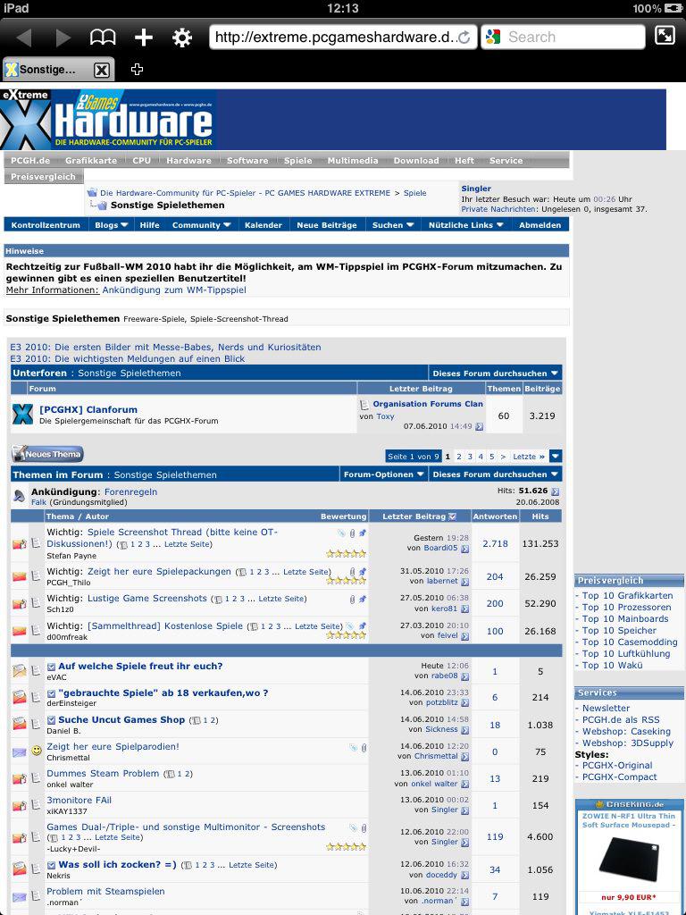 [18/06/2010] browser pcgh forum