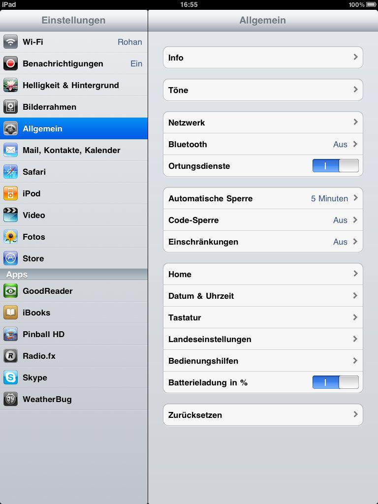 [18/06/2010] ipad einstellungen