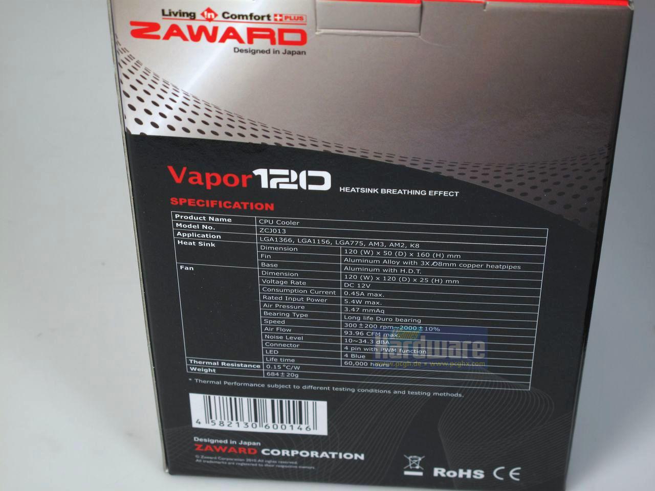 [07/06/2010] Zaward Vapor 120: CPU-Kühler im Test (4)