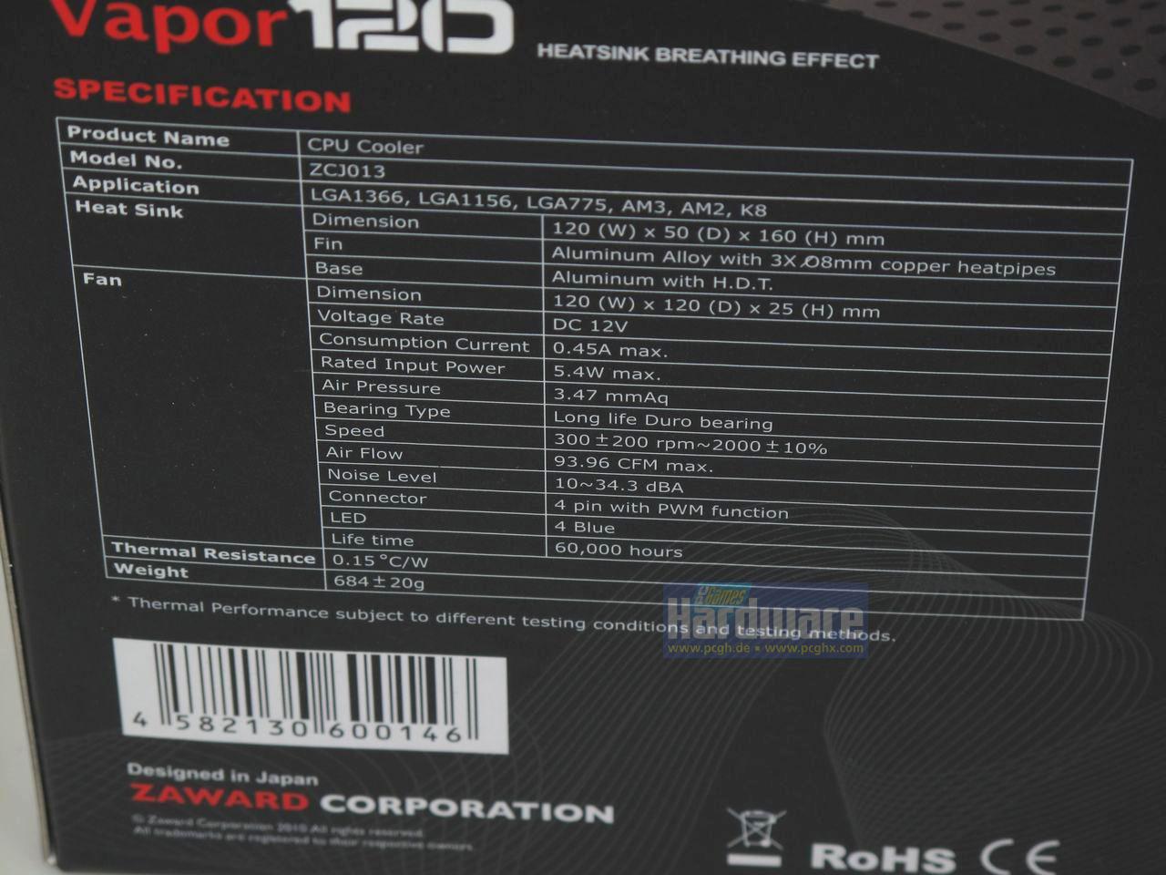 [07/06/2010] Zaward Vapor 120: CPU-Kühler im Test (5)