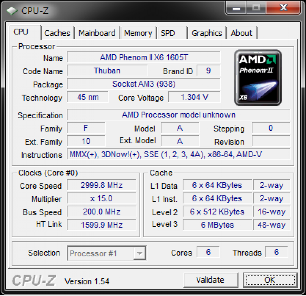 [13/07/2010] AMD Phenom II X4 960T: 6-Kern-CPU mit vier Herzen gesichtet (2)