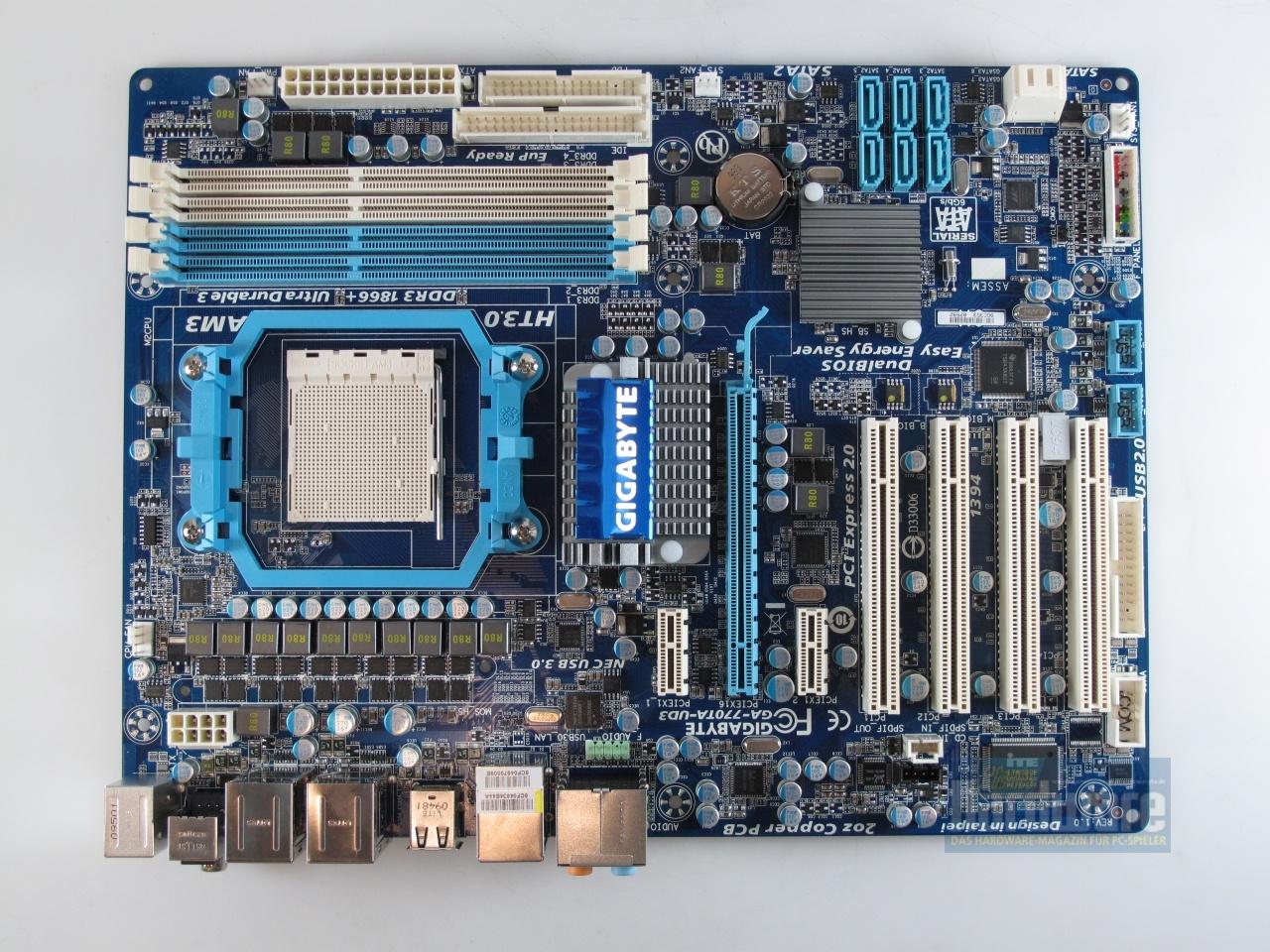 [09/07/2010] Zum Vergleich: das ältere Gigabyte 770TA-UD3 mit 770-Chip (1)