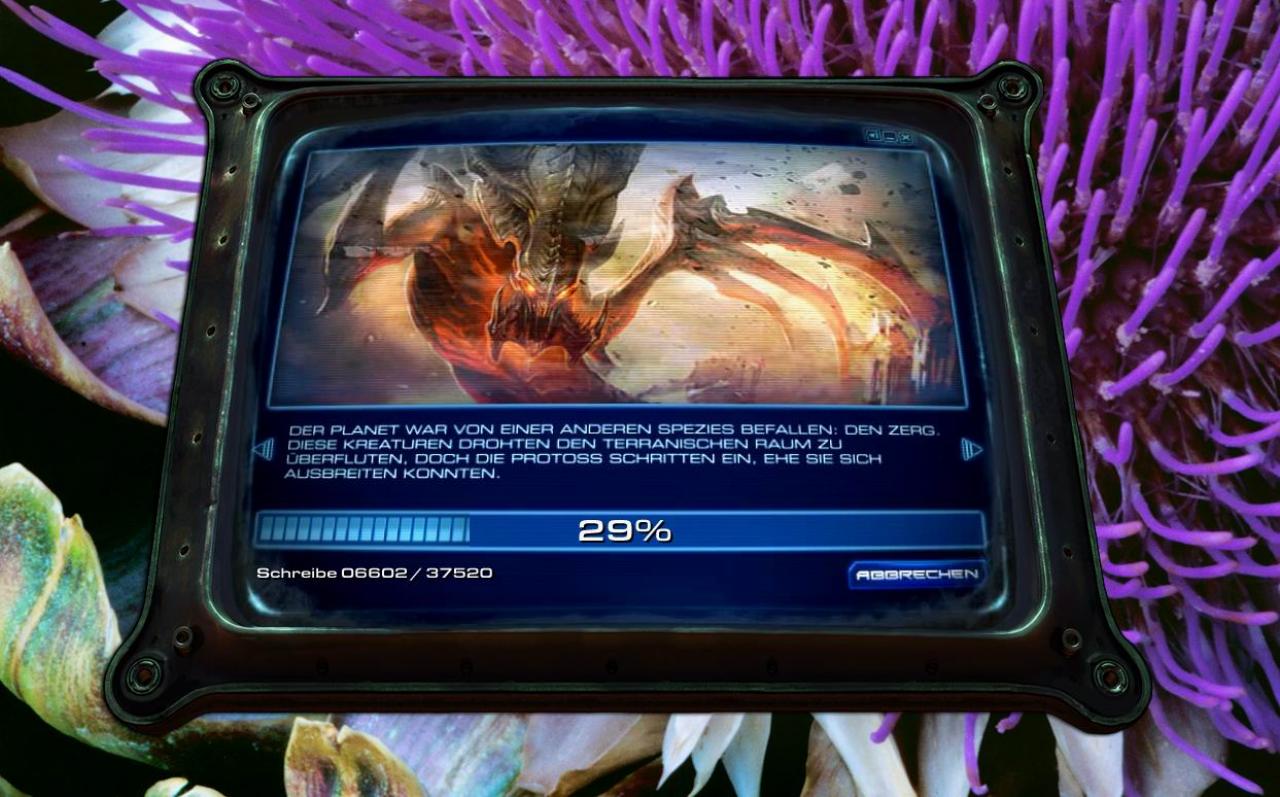 [26/07/2010] Starcraft 2: Impressionen der Installation und aus den ersten beiden Singleplayer-Karten der finalen Version. (1)