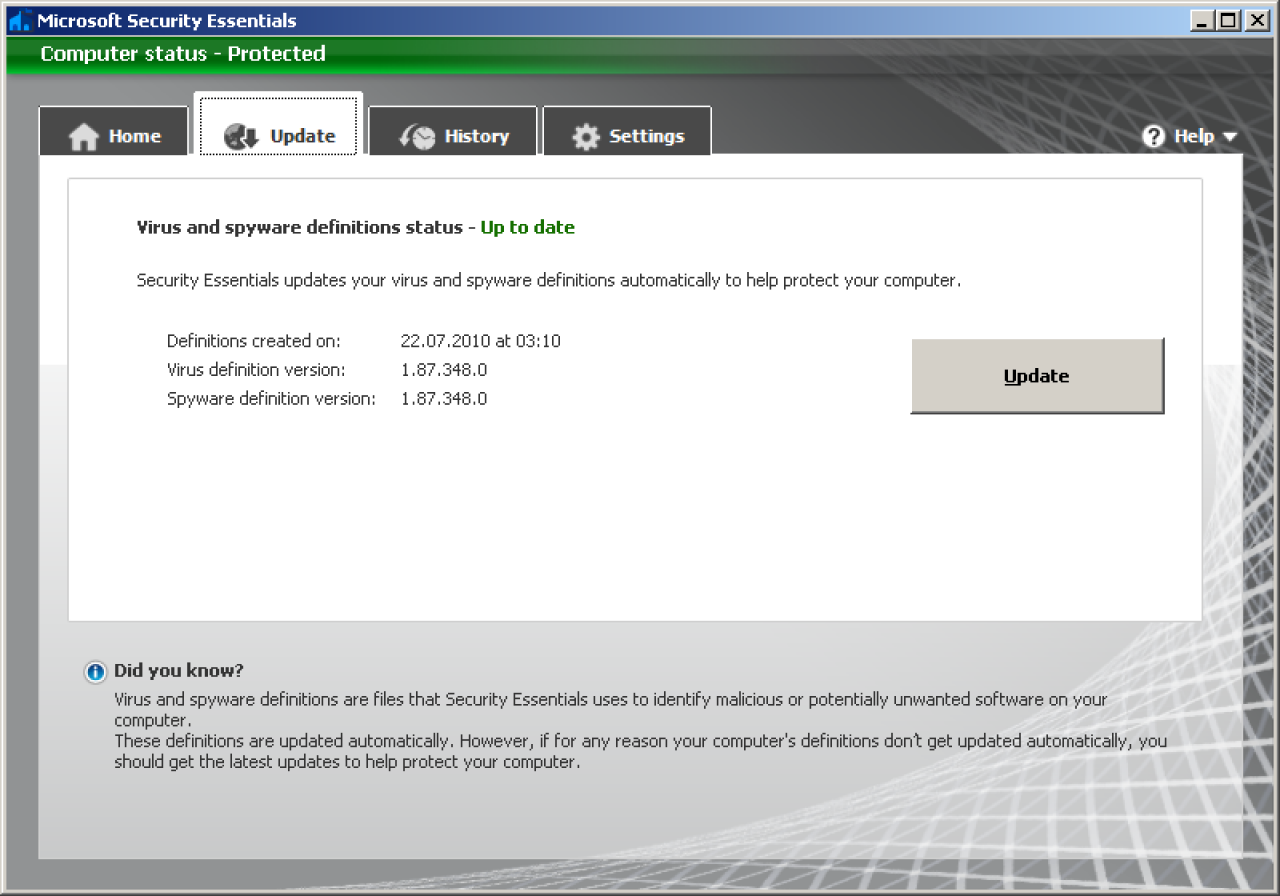 [23/07/2010] Microsoft Security Essentials 2.0 (Beta) (10)