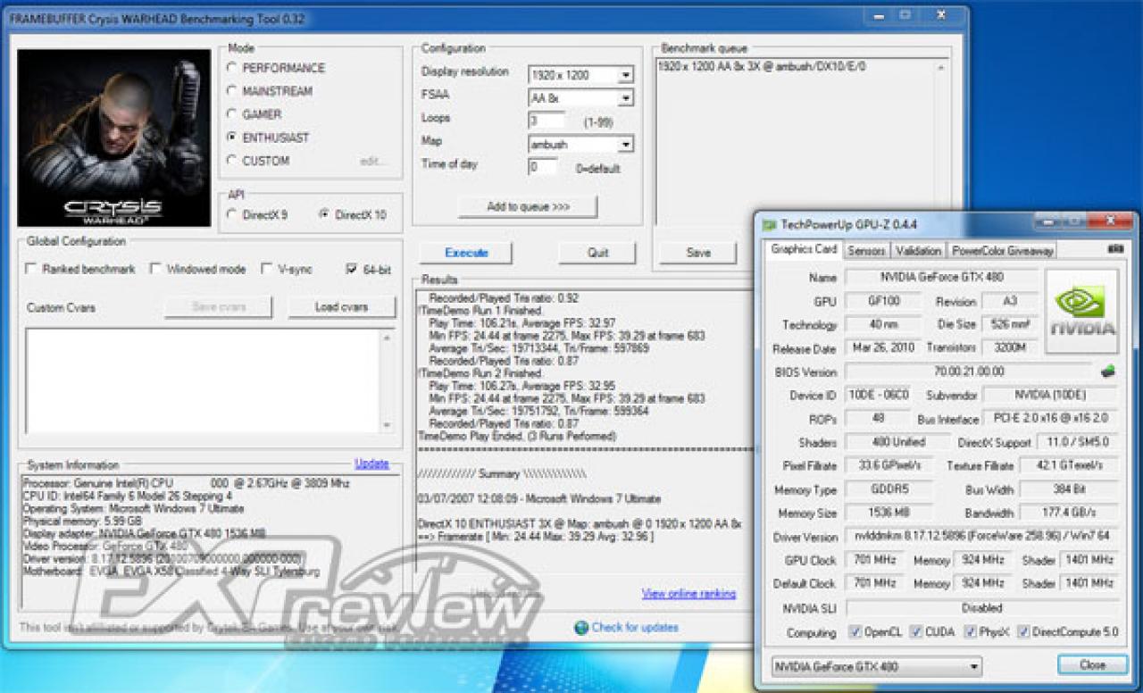 [07/08/2010] Geforce GTX 480 mit vollen 512 ALUs: mehr Benchmarks (4)