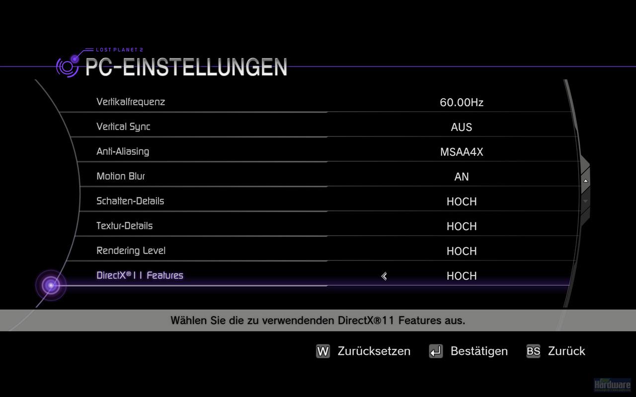 [14/08/2010] Lost Planet 2: Das Grafikmenü