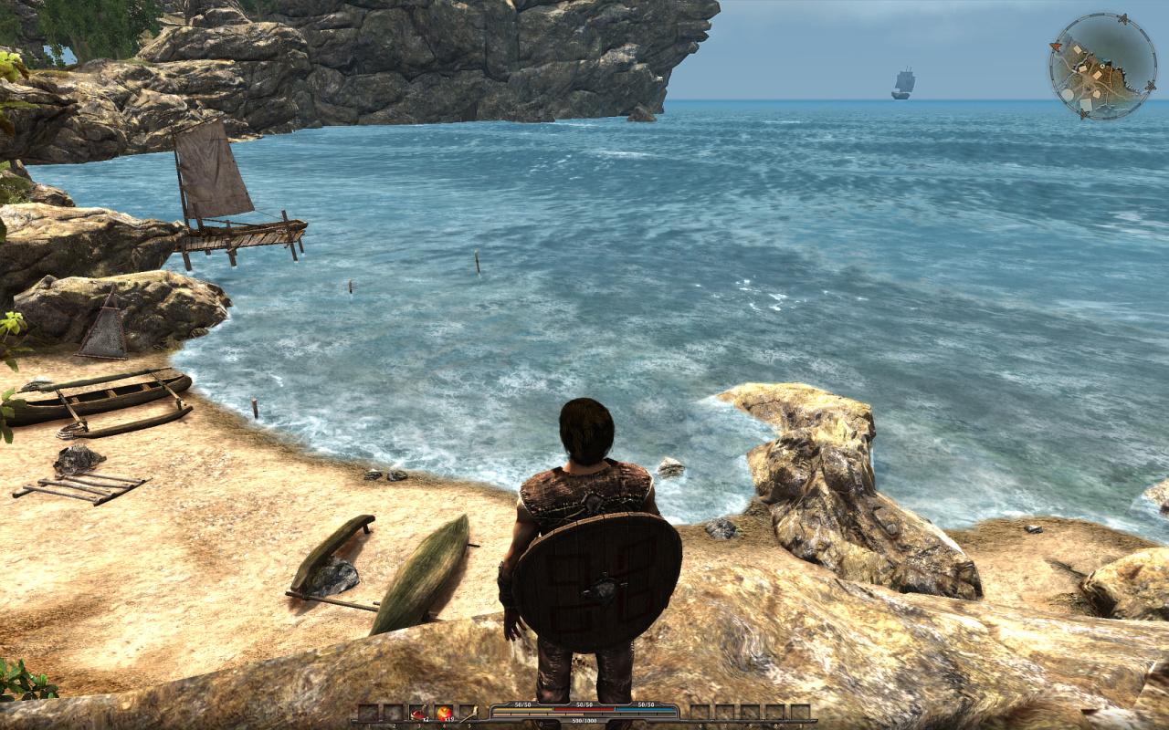 [24/09/2010] Gothic 4: Das Meer verfügt über 3D-Wellen, ist aber relativ detailarm.
