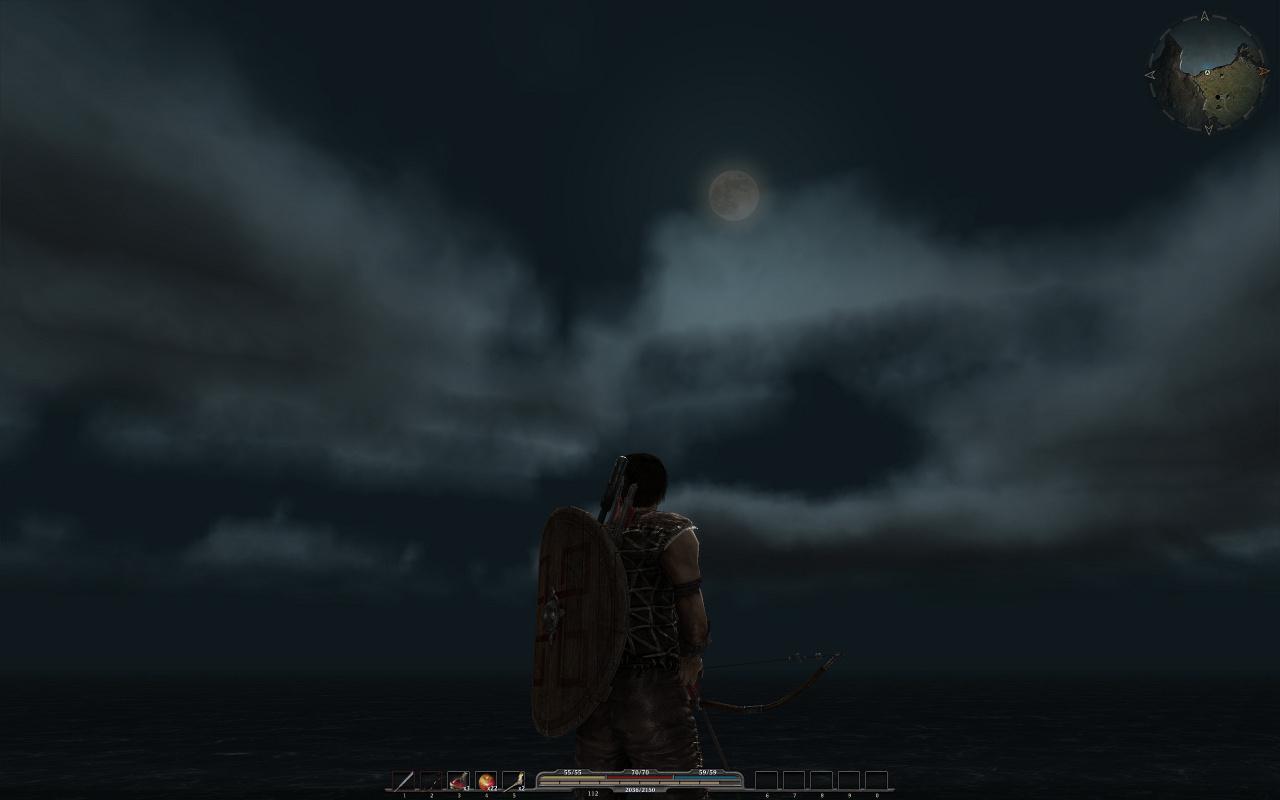 [24/09/2010] Gothic 4: Dunkler Matsch-Himmel und ein unauffälliger Mond - das macht Gothic 3 deutlich besser.