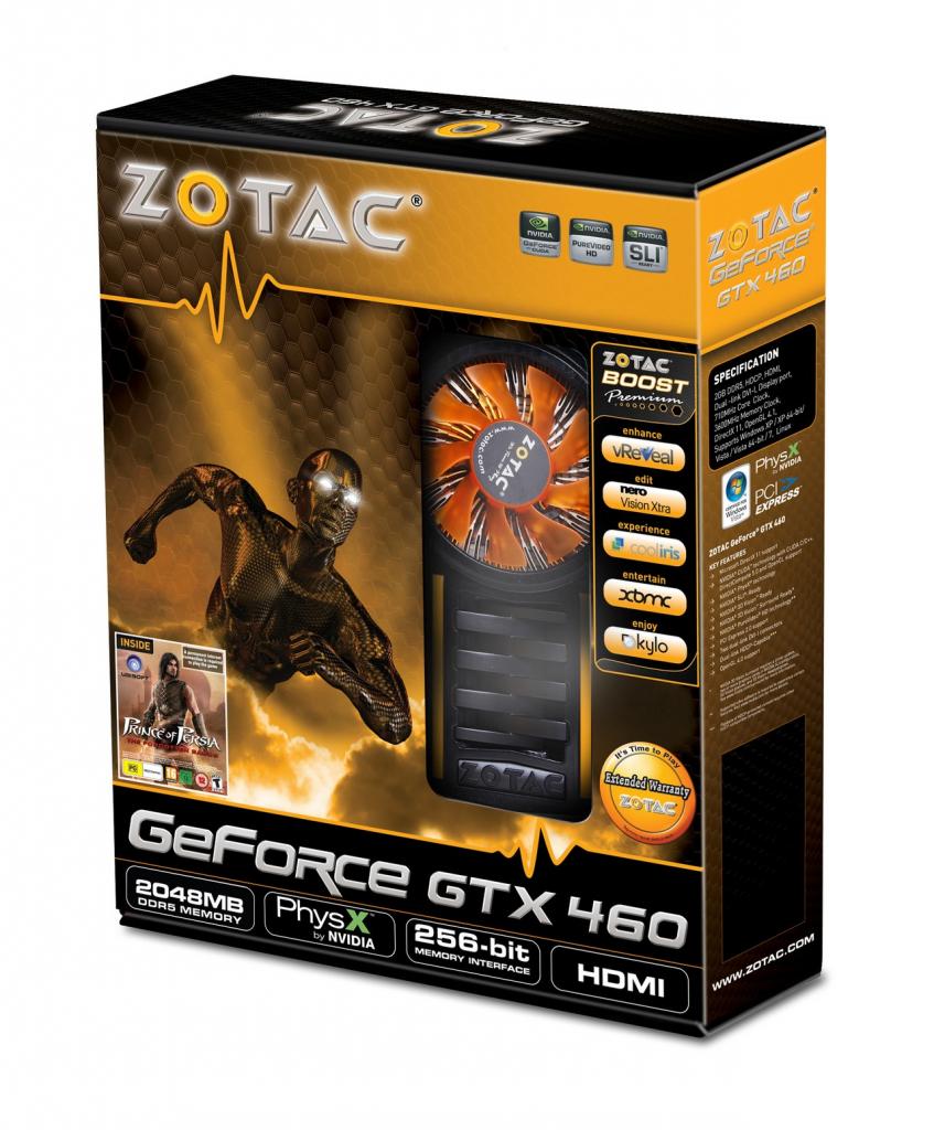 [16/09/2010] Zotac GTX 460 2GB: Mehr Framebuffer und höherer Takt sollen die Karte in eine höhere Leistungsklasse bugsieren. (5)