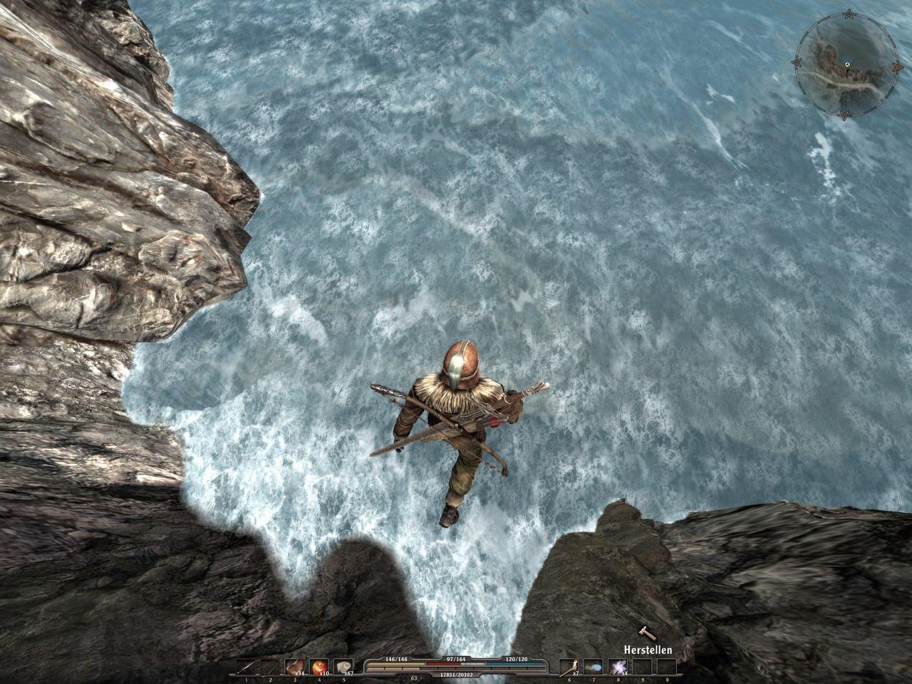 [18/10/2010] Arcania - Gothic 4 Grafik-Fails 8: Held schwebt über Wasser