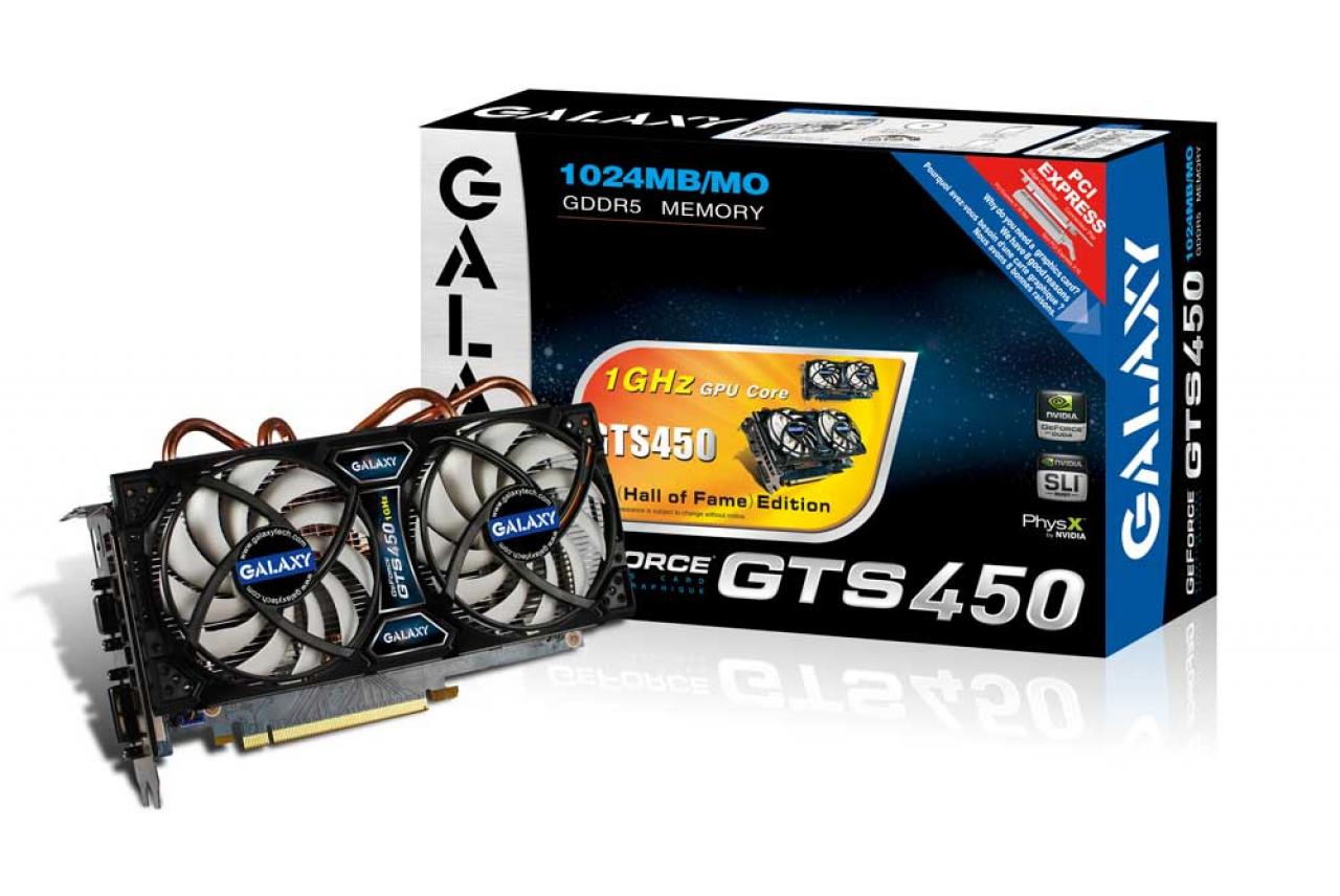 [28/10/2010] Galaxy Geforce GTS 450 Hall of Fame mit Twin Turbo Pro und 1,0 GHz - Update
