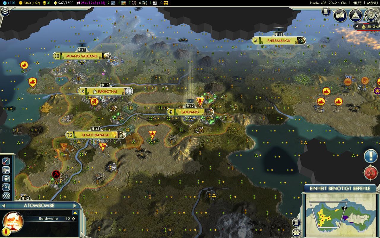 [11/10/2010] Civilization V: Minimalgrafik, geeignet für Dual-Core CPU und Radeon HD 2600 XT, 256 MiB Nvidia Geforce 7900 GS oder Core i3 mit integrierter Grafik 