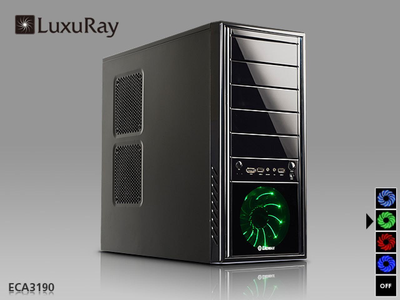 [25/10/2010] Enermax Luxuray: Neuer Midi-Tower mit dreifarbigen 120-mm-LED-Lüfter und 14 LED-Modi (3)