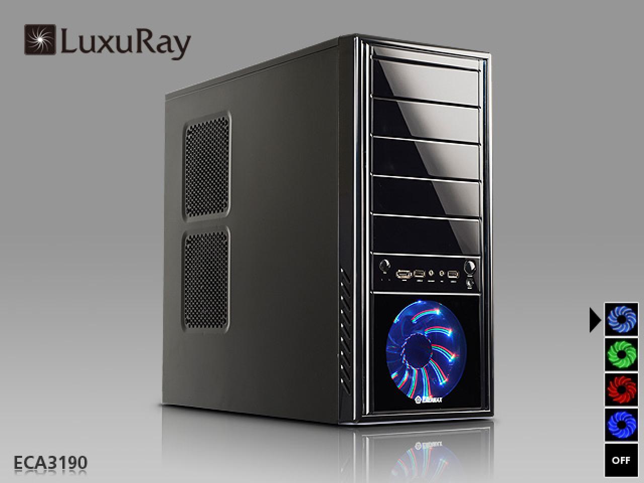 [25/10/2010] Enermax Luxuray: Neuer Midi-Tower mit dreifarbigen 120-mm-LED-Lüfter und 14 LED-Modi (4)