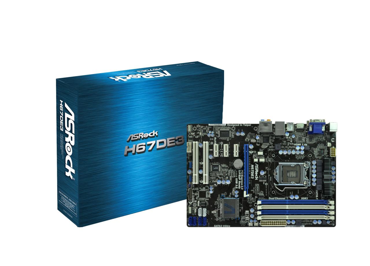 [19/11/2010] Asrock H67DE3: Ein schlichtes H67-Board im ATX-Format