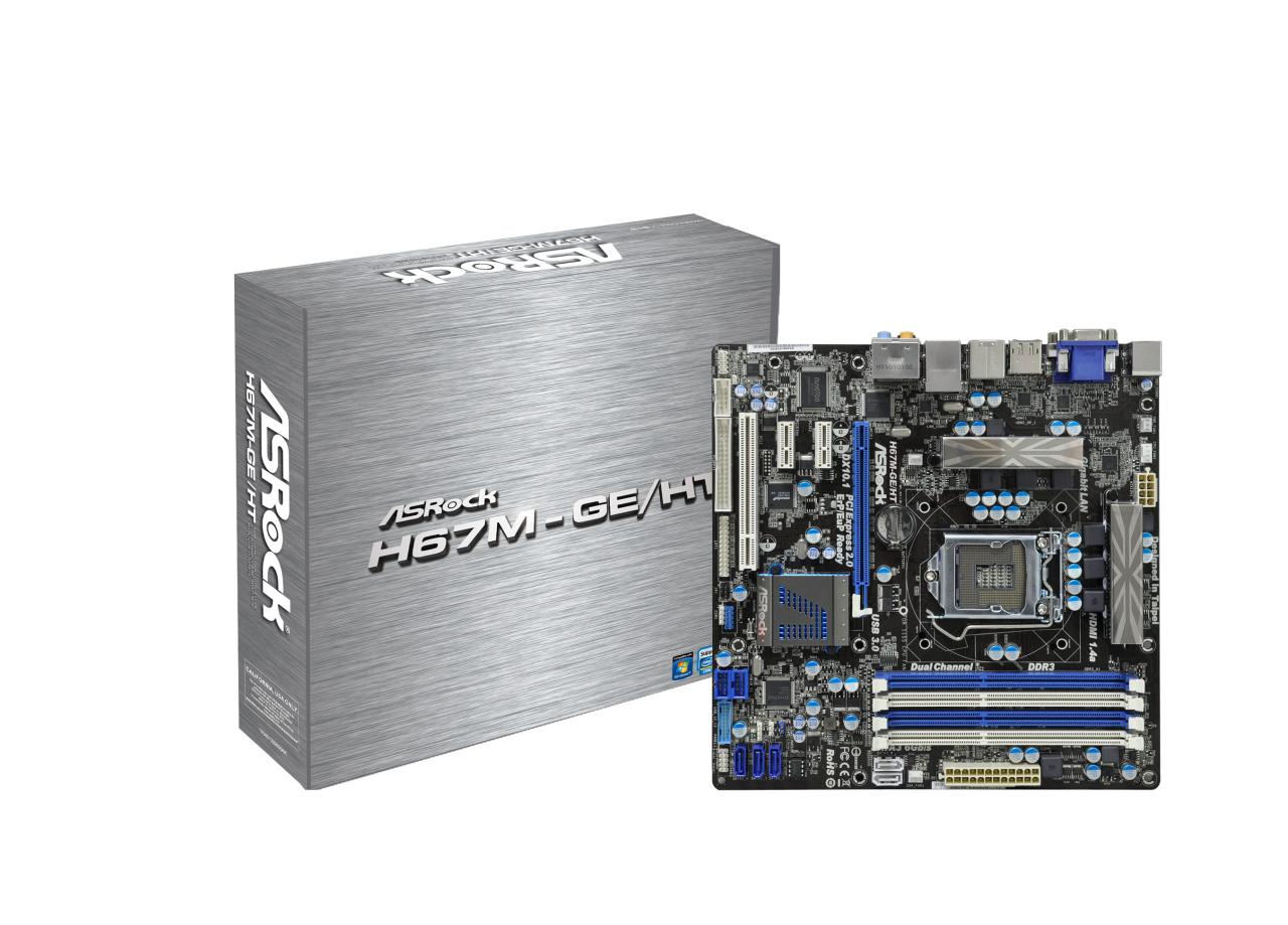 [19/11/2010] Asrock H67M-GE/HT: Micro-ATX-Modell mit Spannungswandler-Kühlern und Front-USB 3.0