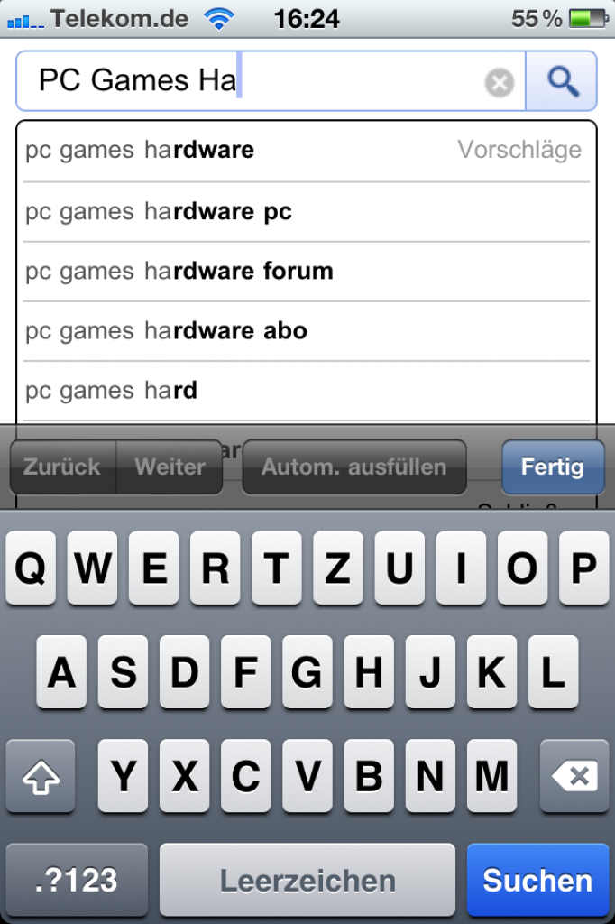 [05/11/2010] Google Instant auf dem Apple iPhone.