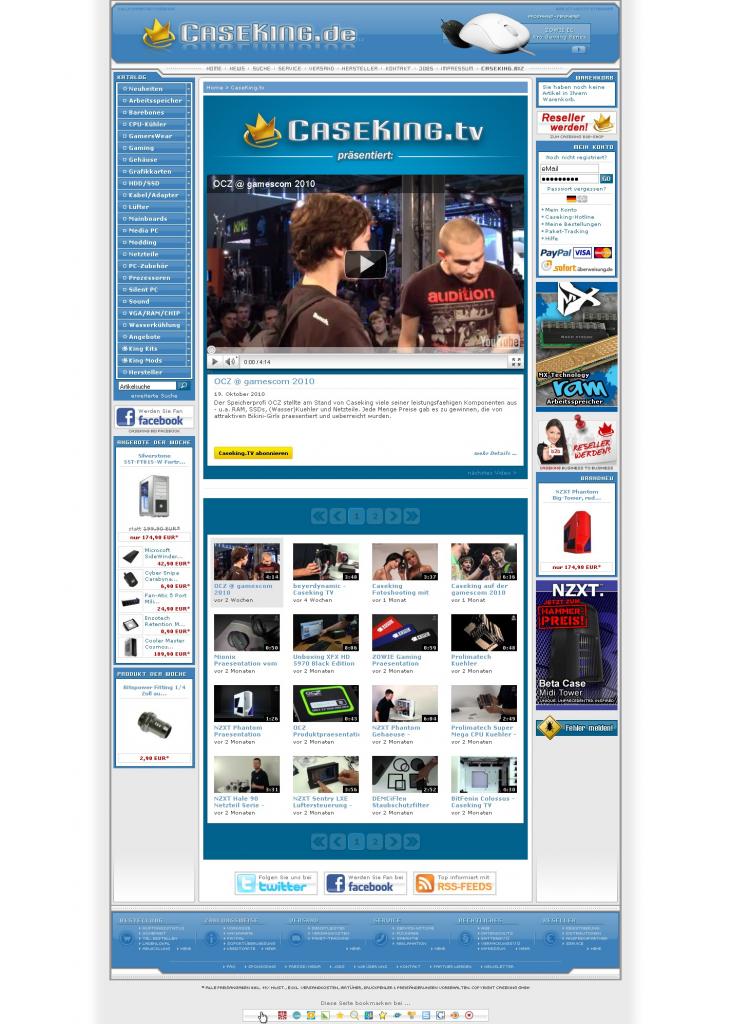 [05/11/2010] Caseking nun mit eigenem Videochannel für Produktpräsentationen