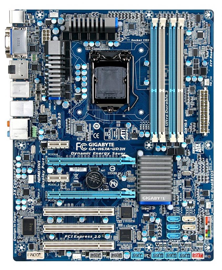 [19/11/2010] Gigabyte H67A-UD3H: Im Gegensatz zu vielen anderen H67-Boards handelt es sich hier um das ATX-Format.