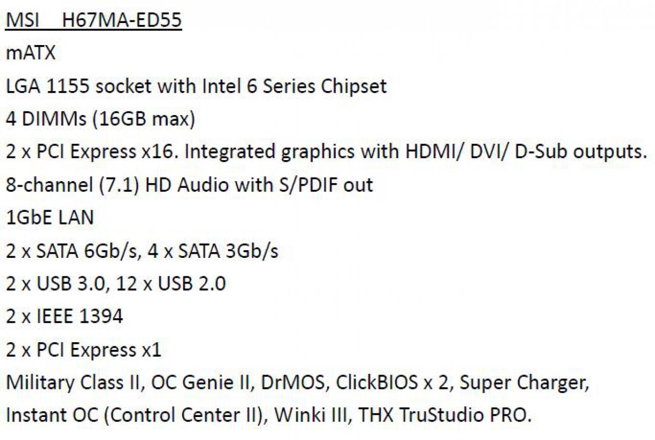 [19/11/2010] MSI H67MA-ED55: Im Gegensatz zum zuvor gezeigten Board gibt es hier zwei statt einem Grafikslot...