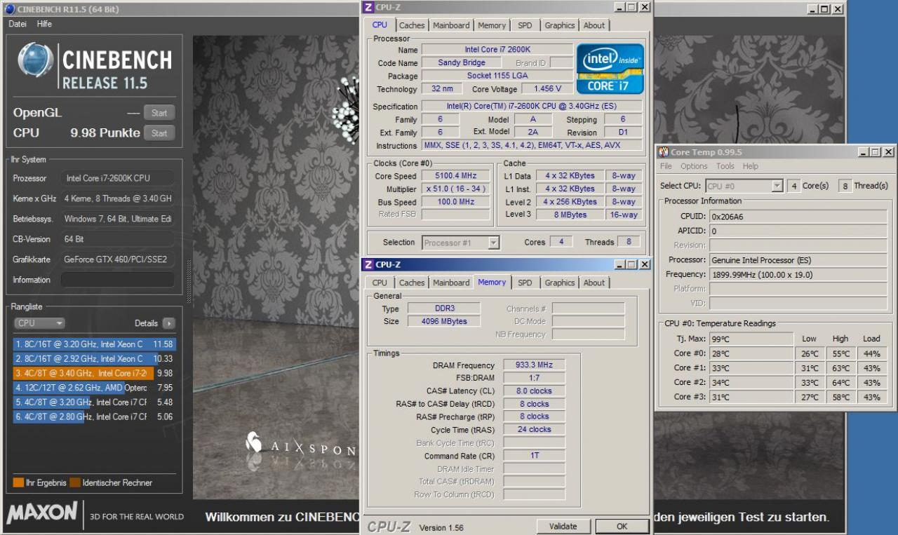 [19/11/2010] Benchmarks: Sandy-Bridge-CPU Core i7-2600K auf 5,1 GHz übertaktet (9)
