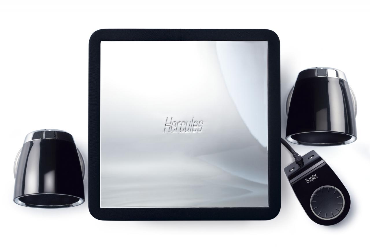[26/11/2010] Hercules XPS 101: 2.1 Lautsprechersystem mit hintergrundbeleuchteter Fernbedienung (3)
