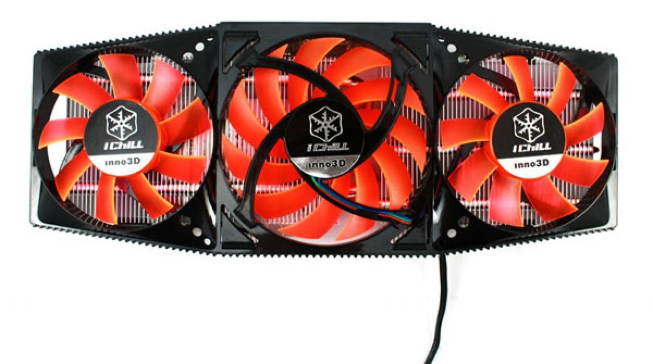 [16/12/2010] Inno3D: Grafikkartenkühler mit drei Lüftern für Geforce GTX 580 und Geforce GTX 570 (2)