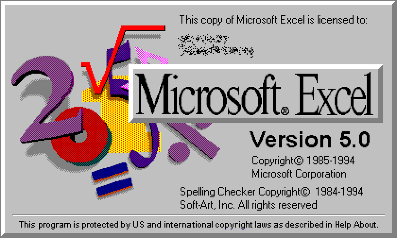 [21/12/2010] Microsoft Excel 5.0 Startbildschirm