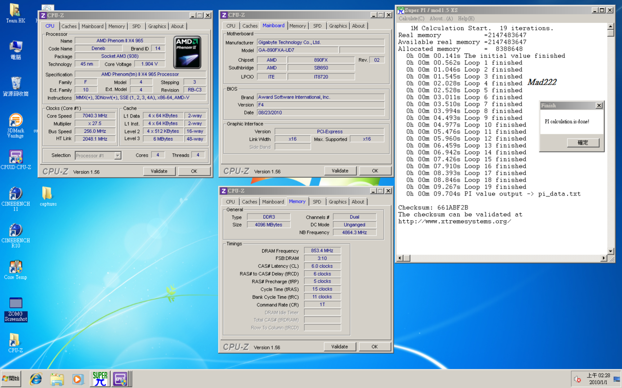 [15/12/2010] Super Pi 1M bei 7.040 MHz