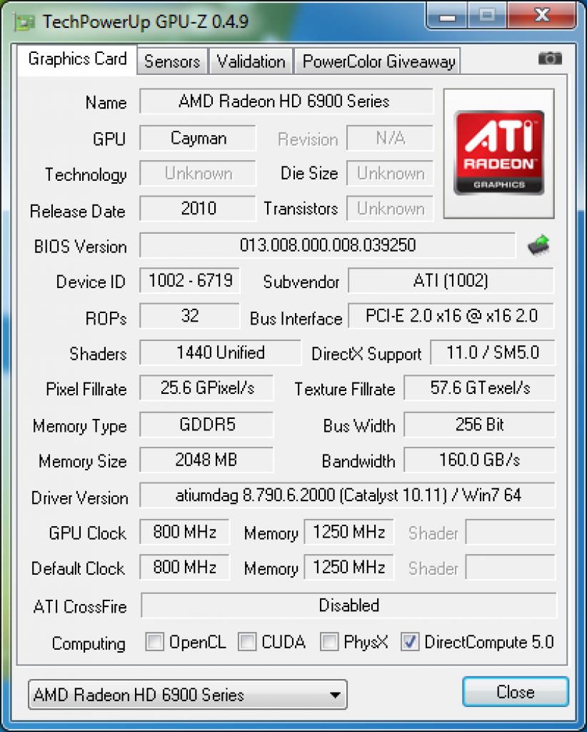 [13/12/2010] Radeon HD 6950 in GPU Z: Die ALUs und weitere Daten werden nicht korrekt ausgelesen.